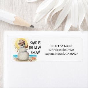 Beach Sandman Christmas Return Address Label