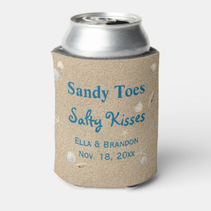 Beach Sandy Toes Salty Kisses Can Cooler