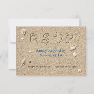 Beach Sandy Toes Salty Kisses RSVP Card