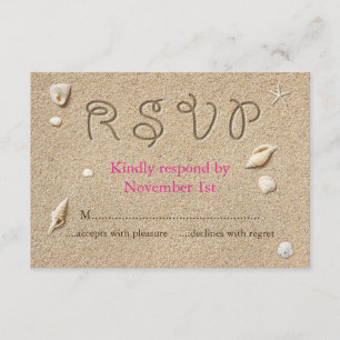 Beach Sandy Toes Salty Kisses RSVP pink