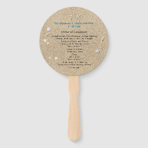 Beach Sandy Toes Salty Kisses Wedding Program Fan