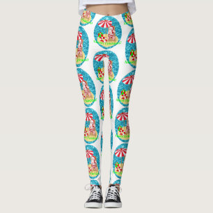 beach santa claus leggings