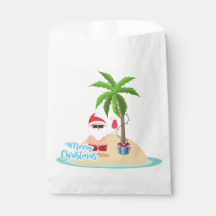 beach santa claus merry christmas favour bag