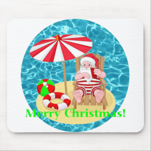 beach santa claus mouse pad