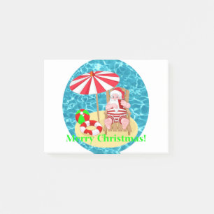 beach santa claus post-it notes