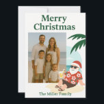 Beach Santa Funny Christmas Card<br><div class="desc">Share a smile with friends and family by sending out this Beach Santa Funny Christmas Card this season!</div>