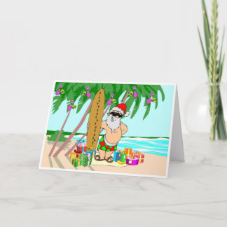 Beach Santa Holiday Card
