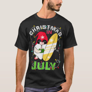 Beach Santa Surfer Christmas In July Tropical Beac T-Shirt