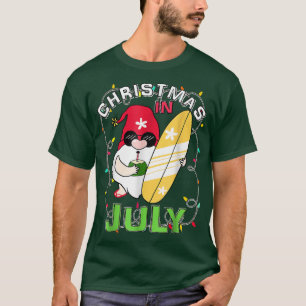 Beach Santa Surfer Christmas in July Tropical Beac T-Shirt