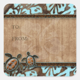 Beach Save Date Wedding Gift Tag Stickers Turtles