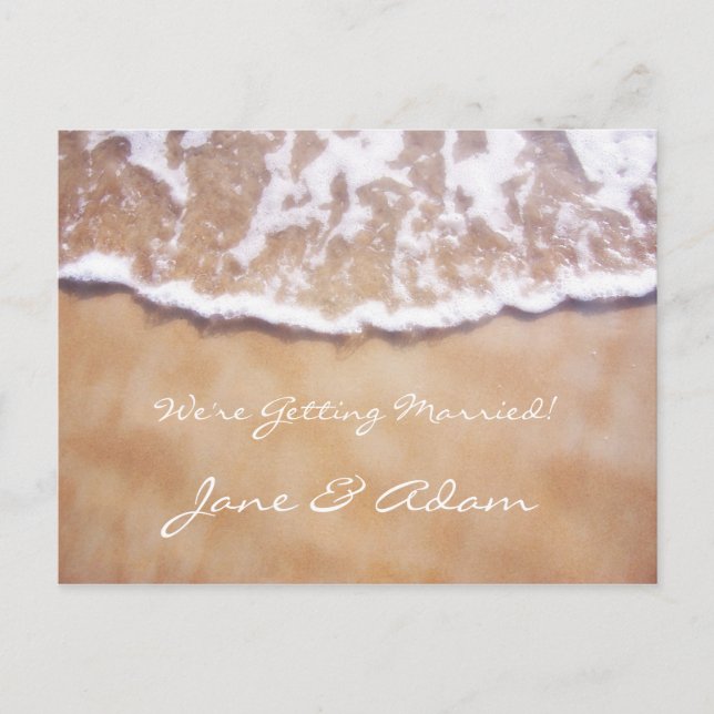 Beach Save the Date Announcement Postcard (Front)