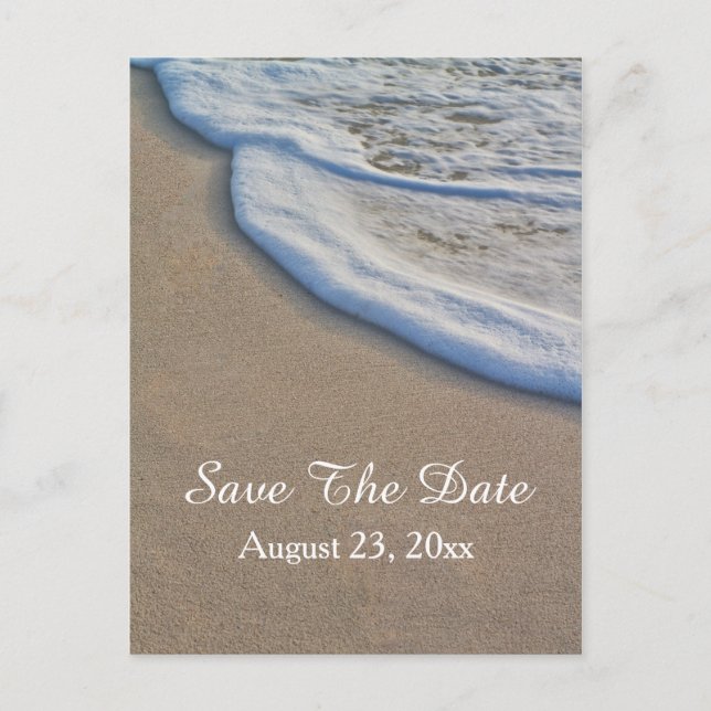 Beach Save the Date Destination Wedding Card (Front)