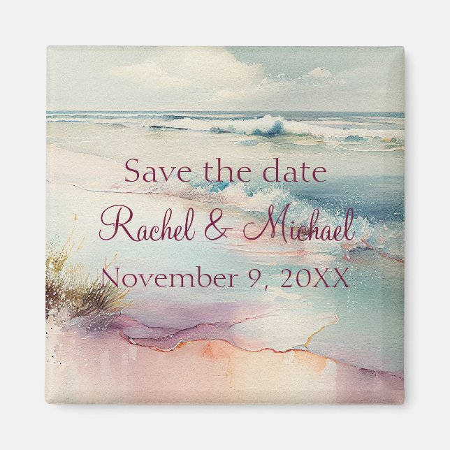 Beach Save the Date  Magnet (Front)