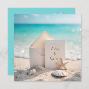 Beach Save The Date With Starfish