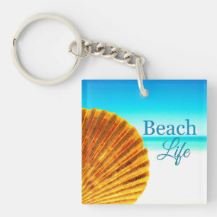 Beach Scallop Seashell Key Chain