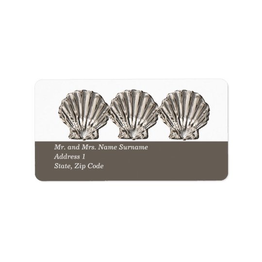 Beach scallop shell return address address label