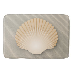 Beach Scalloped Seashell & Sandy Dunes Bath Mat