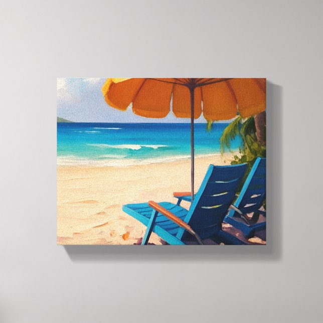 Beach Sce e Canvas Print (Front)