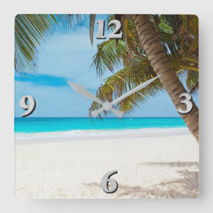 Beach Scene 1 Square Wall Clock