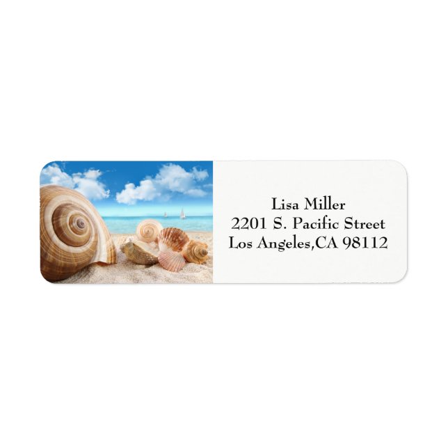 Beach Scene Address Labels (Front)