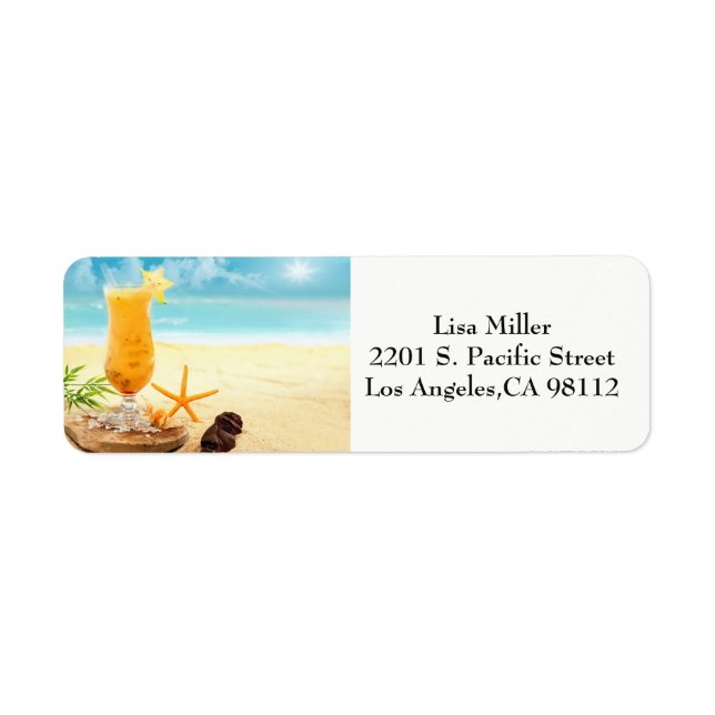 Beach Scene Address Labels (Front)