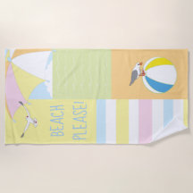 Beach Scene Animated Beach Towel
