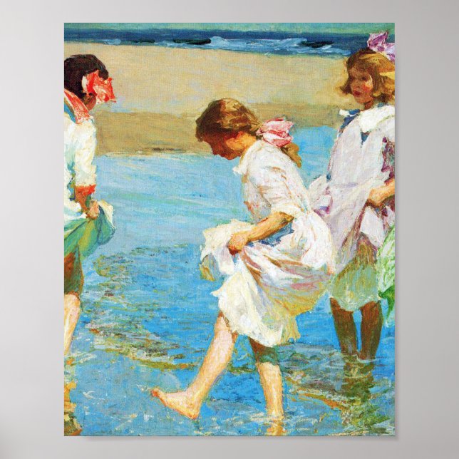 Beach scene art by Edward Henry Potthast  Poster (Front)