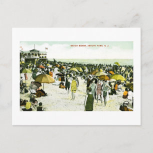 Beach Scene, Asbury Park, New Jersey Postcard