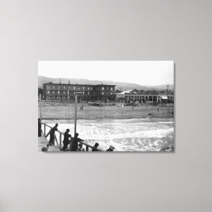 Beach Scene at Seaside, Oregon Photograph Canvas Print