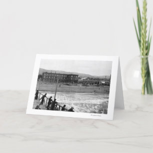 Beach Scene at Seaside, Oregon Photograph Card
