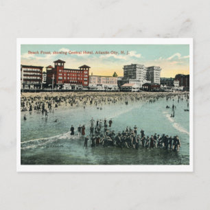 Beach Scene, Atlantic City Vintage Postcard