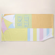 Beach Scene "Beach Please" Beach Towel