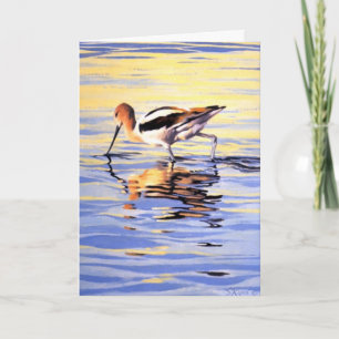 Beach scene bird sympathy greeting card