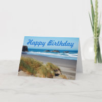 Beach scene birthday greeting card