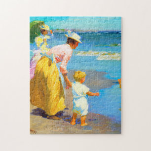 Beach scene by Edward Henry Potthast  Jigsaw Puzzle