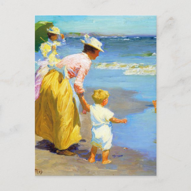 Beach scene by Edward Henry Potthast Postcard (Front)