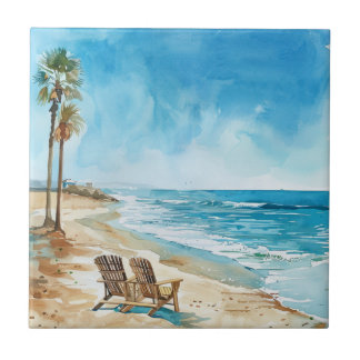 Beach Scene Ceramic Tile