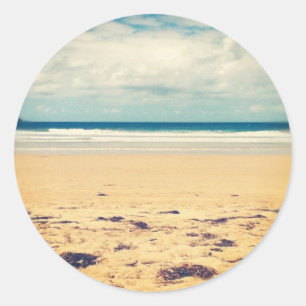 Beach Scene Classic Round Sticker