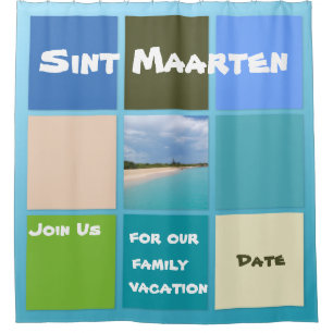Beach Scene Colours of St. Maarten Shower Curtain