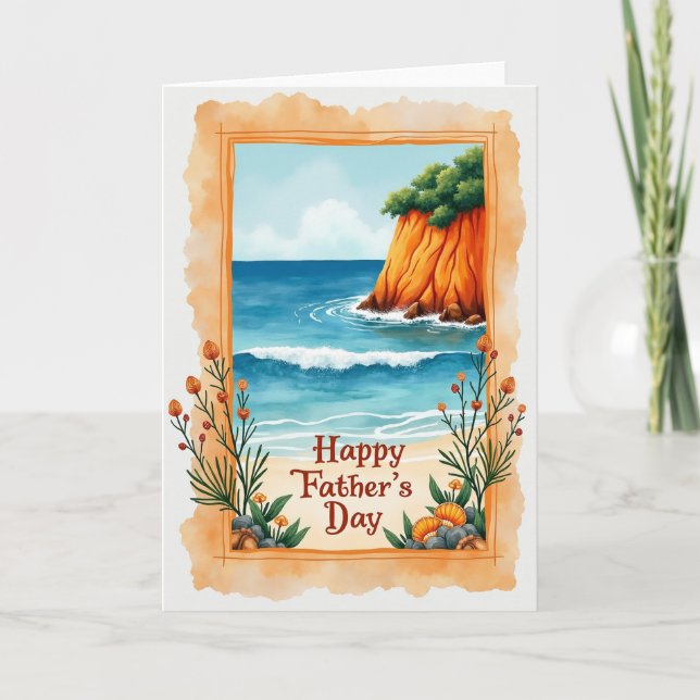 Beach Scene Fathers Day Card (Front)
