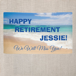 Beach Scene Happy Retirement Banner
