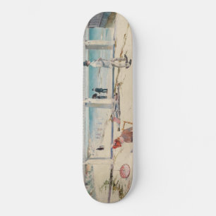Beach Scene (Holiday at Mentone) (Australian Art) Skateboard