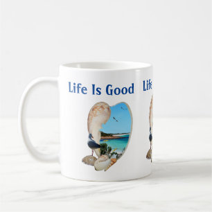 Beach Scene In A Beach Shell Wall, Coffee Mug