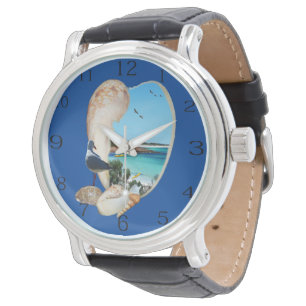 Beach Scene In A Beach Shell Wall, Watch