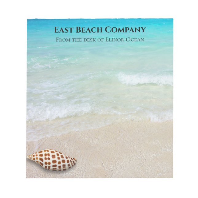 Beach Scene Junonia Seashell Blank Personal Notepad (Front)
