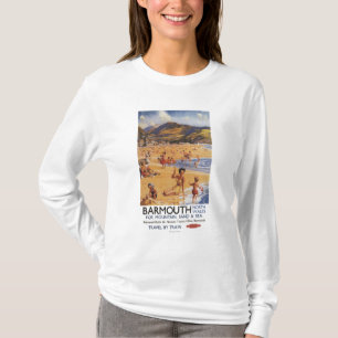 Beach Scene Mother and Kids British Rail T-Shirt