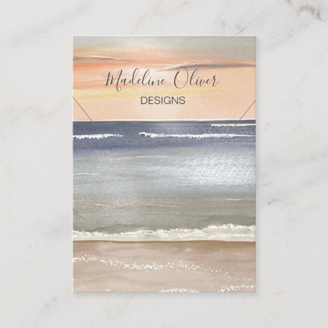 Beach Scene Necklace Display Business Card (Front)