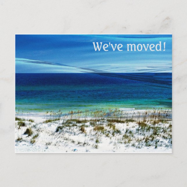 Beach Scene New Address Postcard (Front)