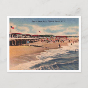 Beach Scene, Point Pleasant NJ, Vintage Postcard
