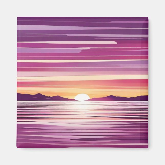 Beach Scene Refrigerator Magnet - Coastal Charm De (Front)